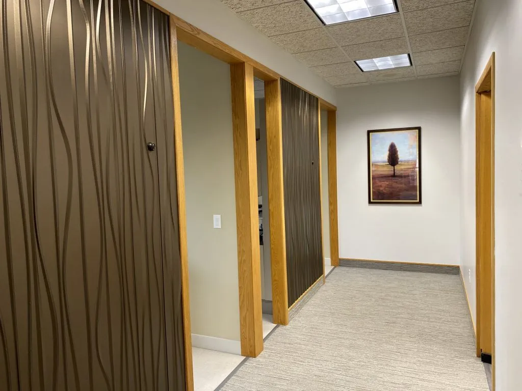 hallway to exam rooms